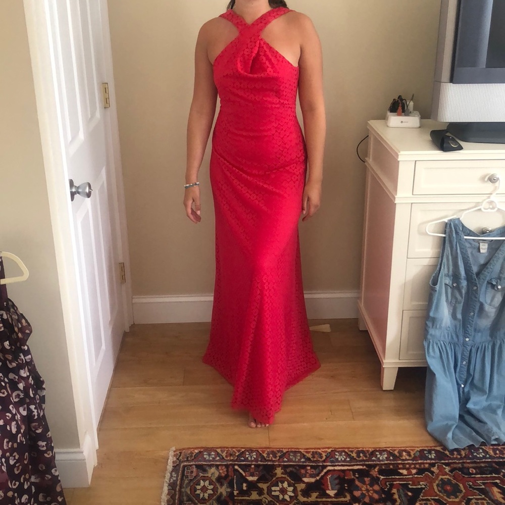 Once worn beautiful pink evening dress